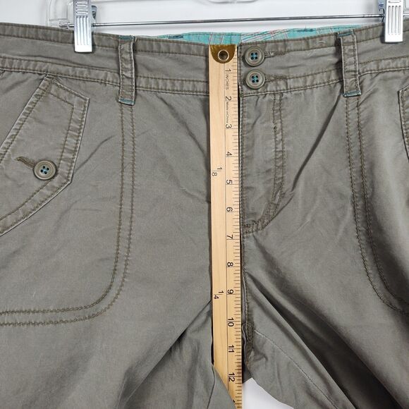 Old Navy Canvas Capri Pants Women's 14 Khaki Wide Leg "Just Below Waist" - Picture 4 of 9